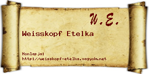 Weisskopf Etelka névjegykártya